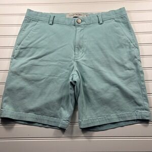 Coastaoro Chino‎ Shorts Mens 33 Aqua Blue Seafoam Cotton Polyester Stretch Golf